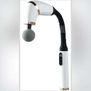 Facial Gun Massager White and Rose Gold …. (Black Massage Tips Handheld Massager